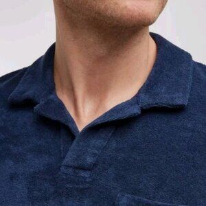 Men's Size Small Ben Sherman Cotton Terry Navy Blue Polo Shirt